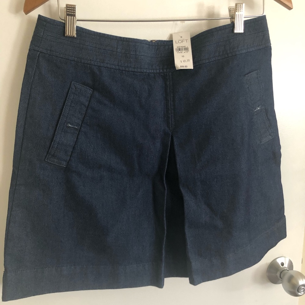 Denim pleated skirt